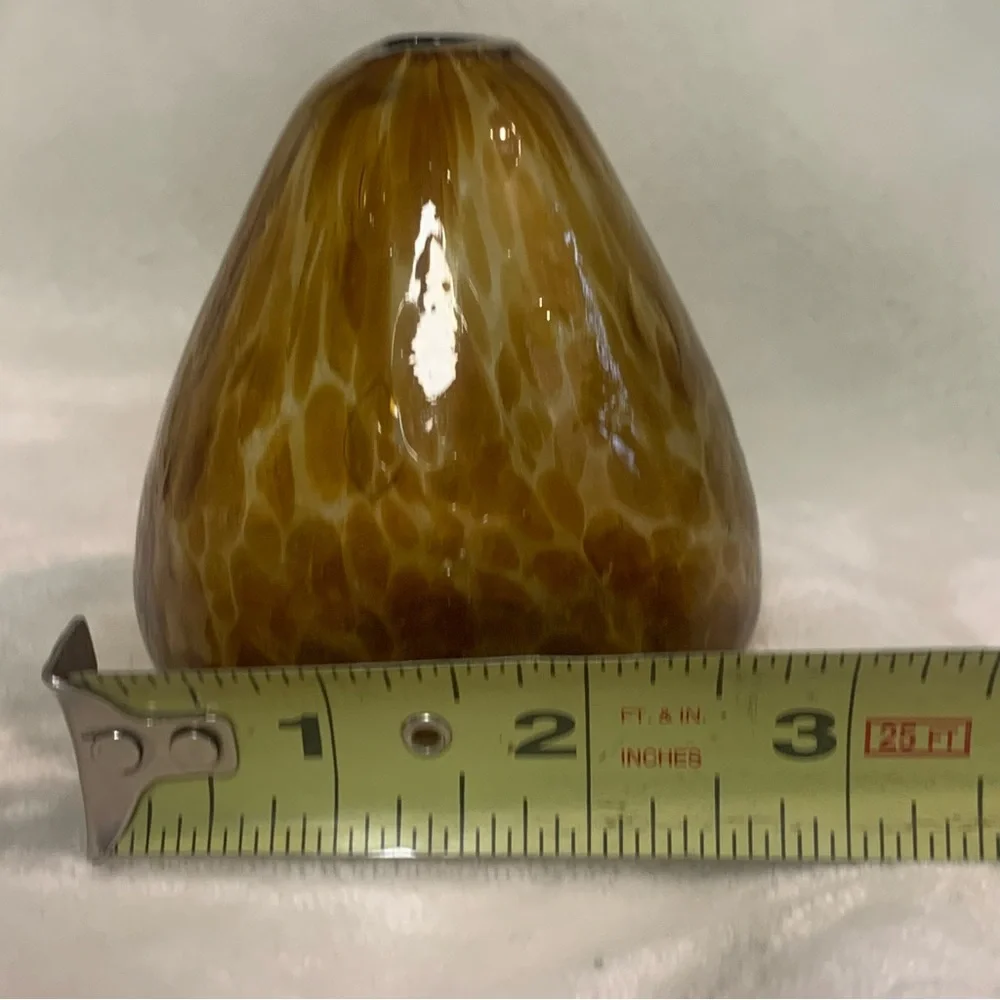 Pearlessence Hand Blown Glass Vase or Reed Diffuser Holder- Amber Brown 3”